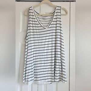 Mauriced 24/7 Tank Top Black Stripes V-Neck 2x